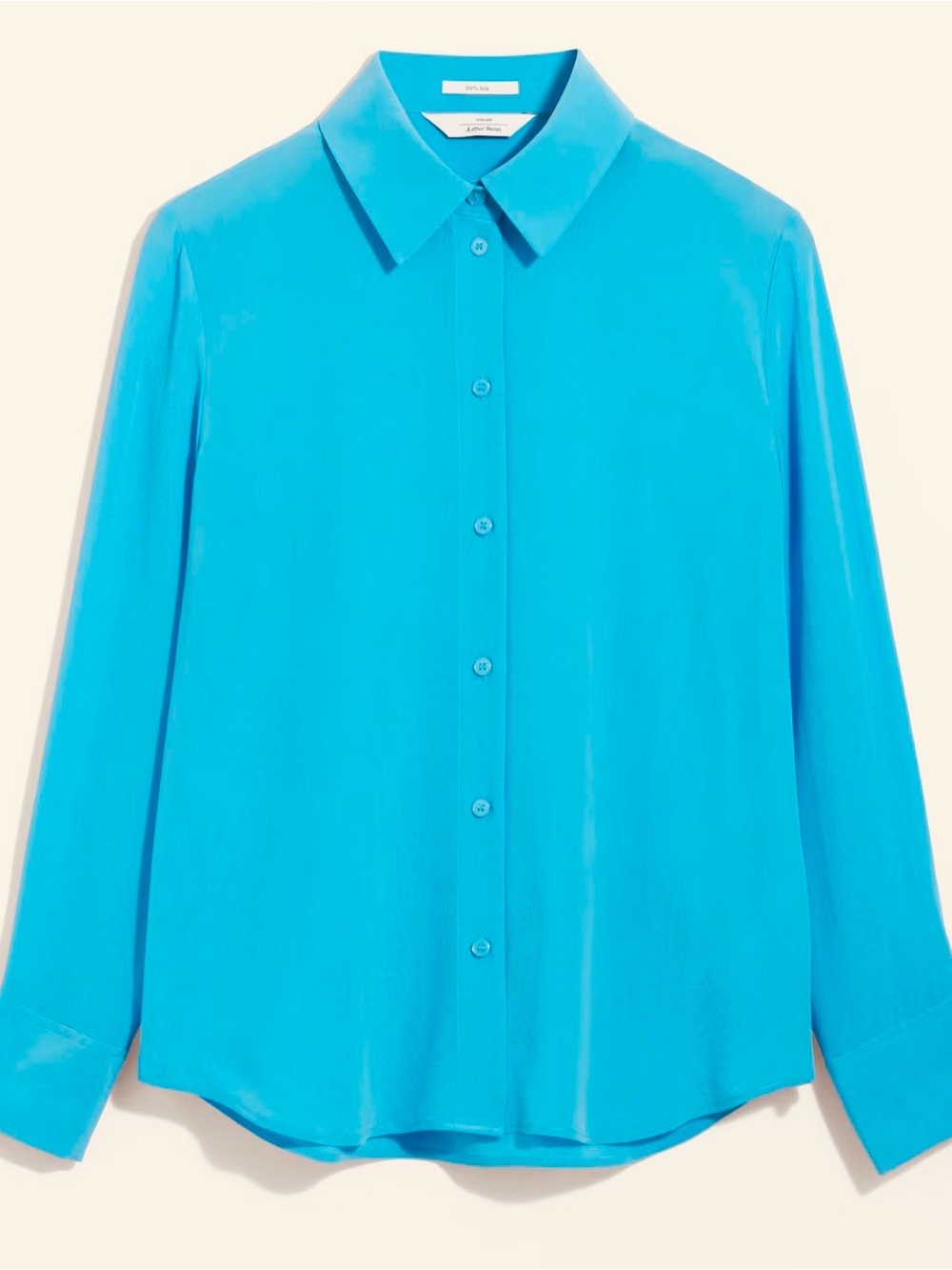 & Other Stories Bright Turquoise Button-Up Blouse